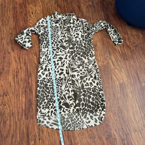 Diane Von Furstenberg Prita silk shirt dress leopard animal print. 100% Silk - Picture 5 of 15